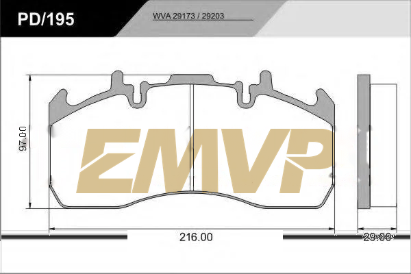 TY7002 Brake Pad for CV & Heavy Duty WVA 29173