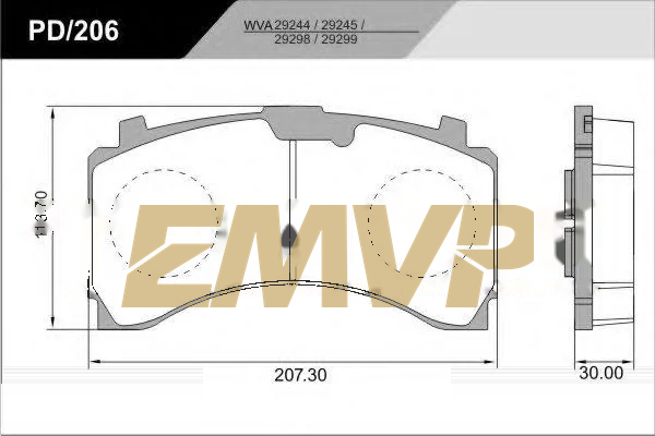 TY2859 Brake Pad for CV & Heavy Duty WVA 29244
