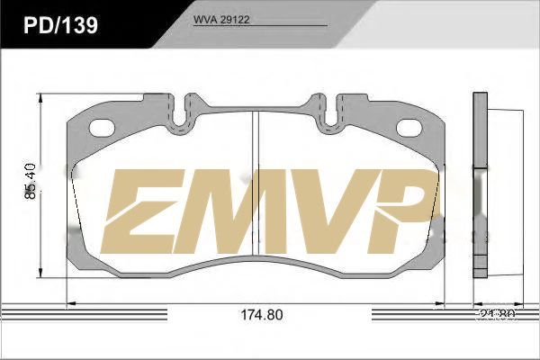 TY2144 Brake Pad for CV & Heavy Duty WVA 29122