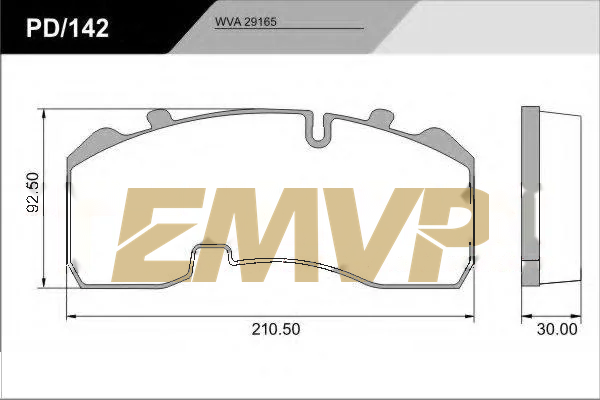 TY3220 Brake Pad for CV & Heavy Duty WVA 29165