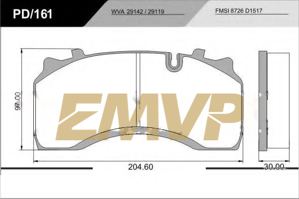 TY3499 Brake Pad for CV & Heavy Duty WVA 29142