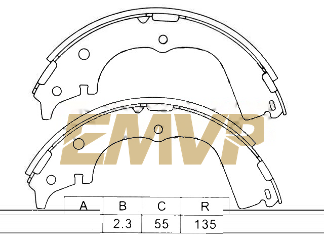 TY5000 Brake Shoe Set