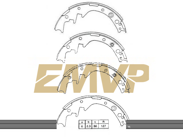 TY3051 Brake Shoe Set