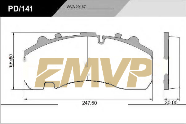 TY9150 Brake Pad for CV & Heavy Duty WVA 29167