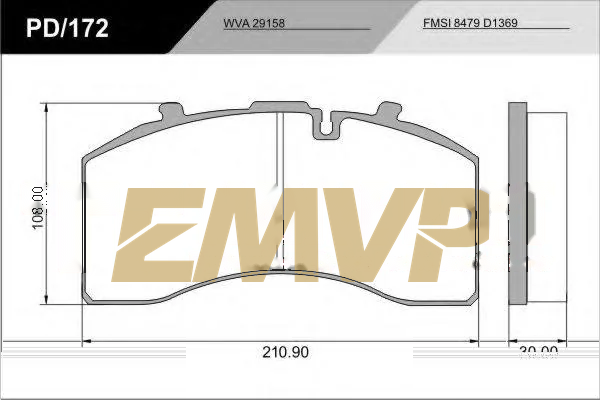 TY7269 Brake Pad for CV & Heavy Duty WVA 29158