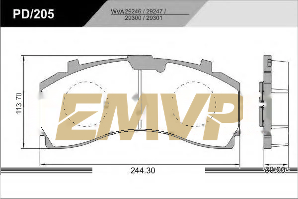 TY4984 Brake Pad for CV & Heavy Duty WVA 29246