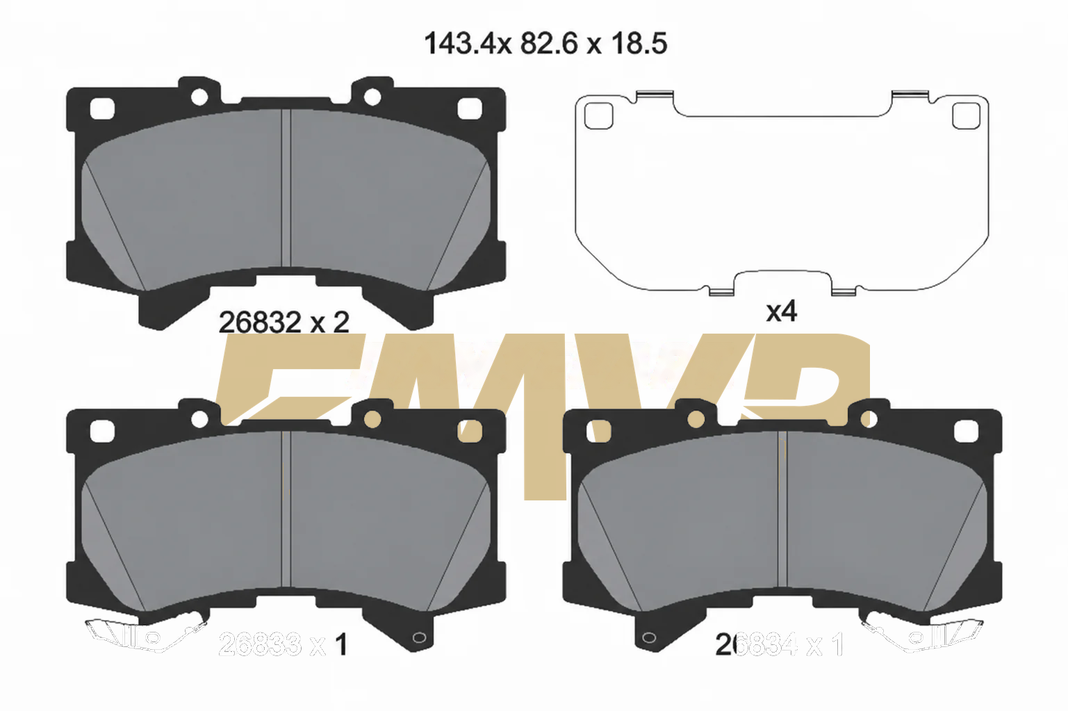 TY0001 Brake Pad Set