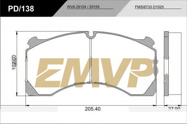 TY3466 Brake Pad for CV & Heavy Duty WVA 29124