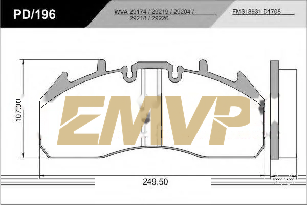 TY1171 Brake Pad for CV & Heavy Duty WVA 29174